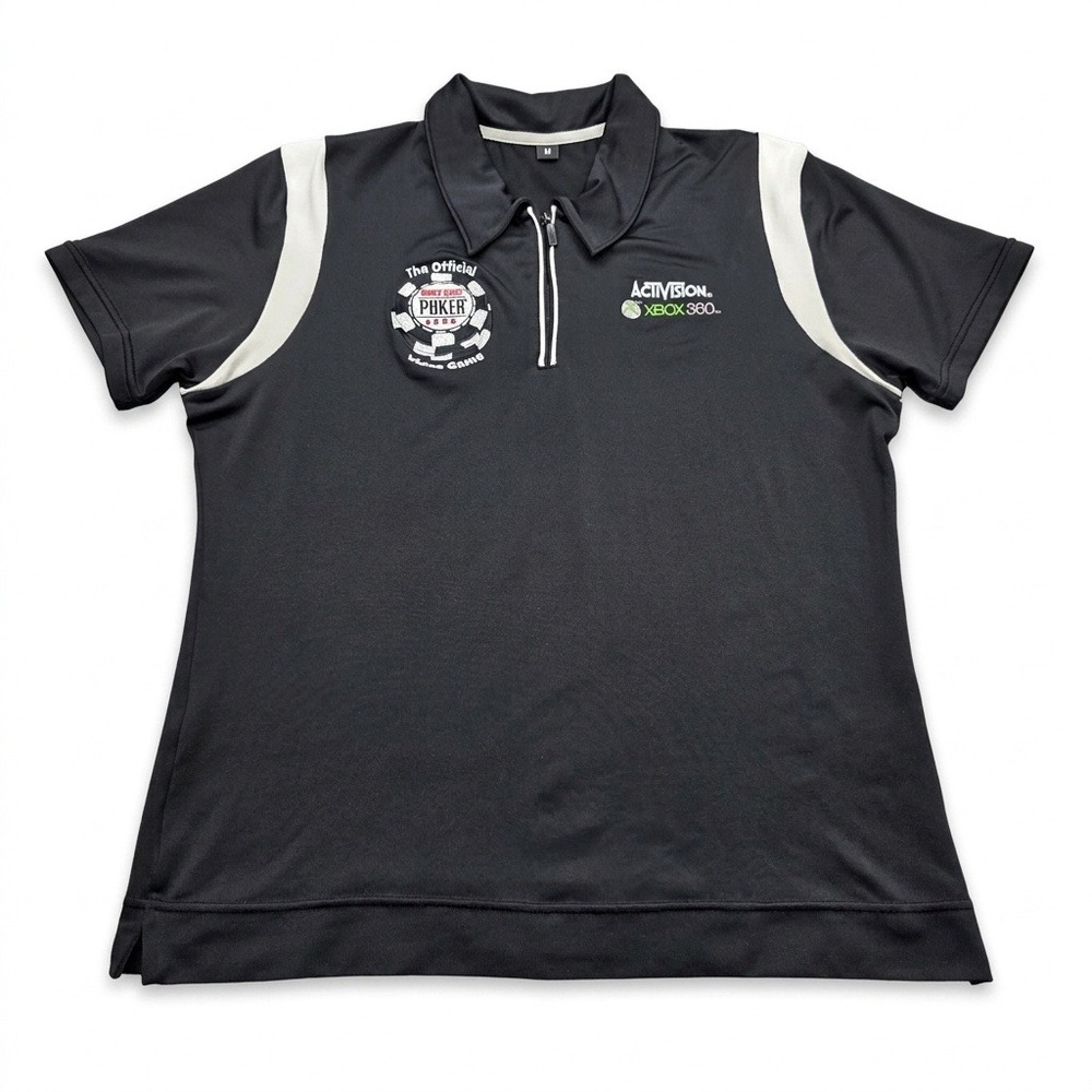 VTG North End Sport Polo Shirt Womens Xbox 360 Activision WSOP Poker Promo Black